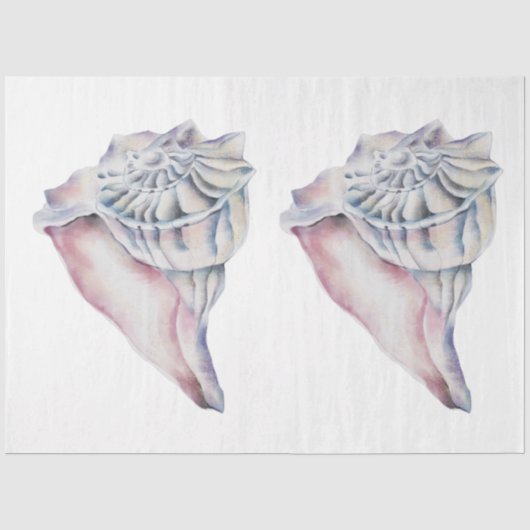 Onderwater Aquarel ZeeSchelp Serie Ontwerp 14 Tissuepapier (Voorkant)