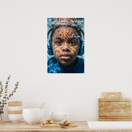 Onderwater Autistic Boy Sensory Journey Awareness Poster (Keuken)