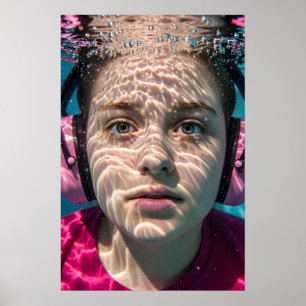 Onderwater Autistisch Meisje Sensorische Reis Bewu Poster