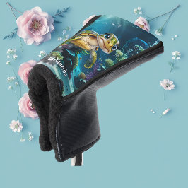 Onderwater avonturen met de vrolijke schildpad. golfheadcover