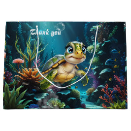 Onderwater avonturen met de vrolijke schildpad. groot cadeauzakje