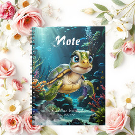 Onderwater avonturen met de vrolijke schildpad. notitieboek