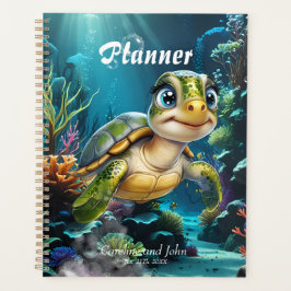 Onderwater avonturen met de vrolijke schildpad. planner