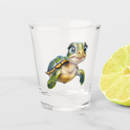 Onderwater avonturen met de vrolijke schildpad. shot glas