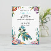 Onderwater Avonturen met Kleine Schildpad  Kaart (Staand voorkant)