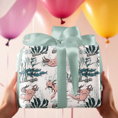 Onderwater Axolotl roze & geel Kinder dier Cadeaupapier