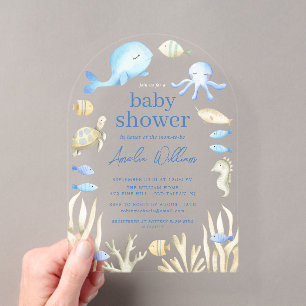 Onderwater Baby Shower Uitnodiging met Fantasie