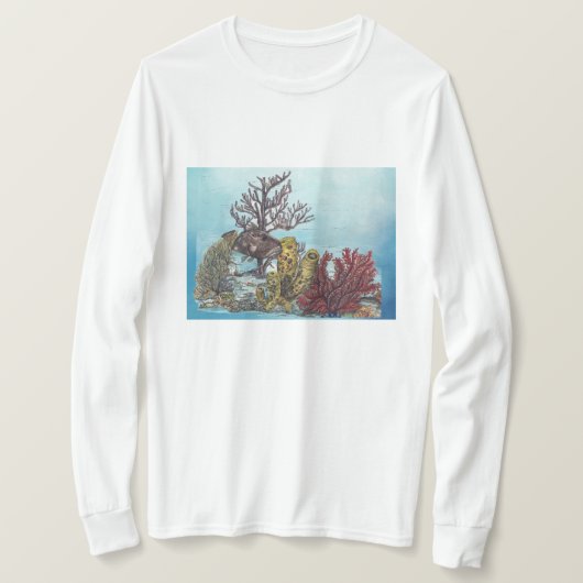 Onderwater bedreigd koraalrif Print T-shirt (Design voorkant)