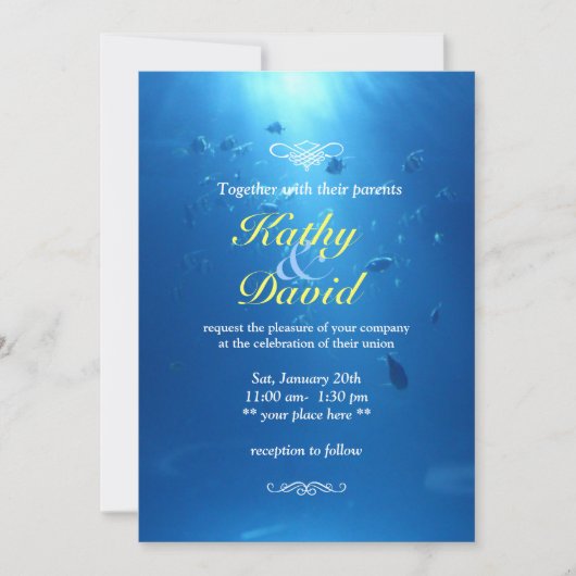 Onderwater Blauw Zee Gedekte weduwschap Kaart (Voorkant)