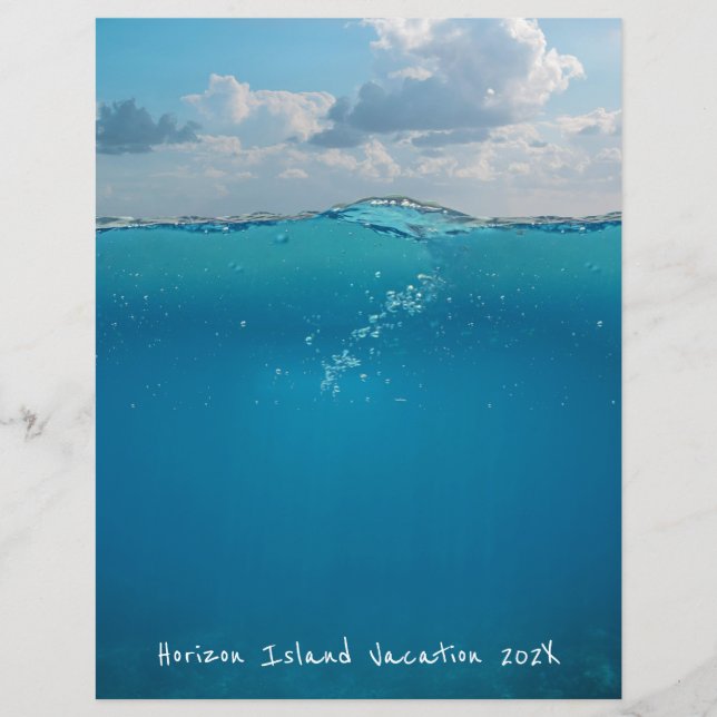 Onderwater Blauwe Zee Horizon Scrapbook Papier (Voorkant)