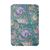 Onderwater Blauwgroen Luxe | Groene Pastel gouden  Badmat (Voorkant Verticaal)