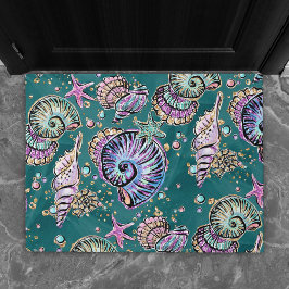 Onderwater Blauwgroen Luxe | Groene Pastel gouden  Deurmat