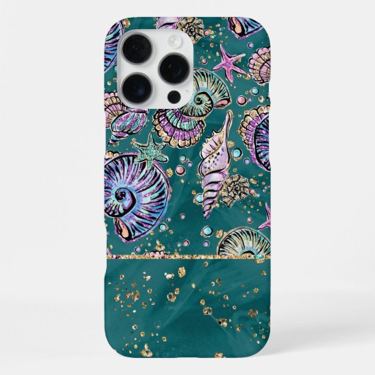 Onderwater Blauwgroen Luxe | Groene Pastel gouden  iPhone Hoesje (Achterkant)