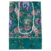 Onderwater Blauwgroen Luxe | Groene Pastel gouden  Medium Cadeauzakje (Achterkant)