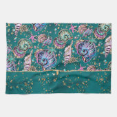 Onderwater Blauwgroen Luxe | Groene Pastel gouden  Theedoek (Horizontaal)