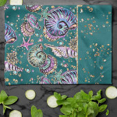 Onderwater Blauwgroen Luxe | Groene Pastel gouden  Theedoek