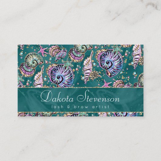 Onderwater Blauwgroen Luxe | Groene Pastel gouden  Visitekaartje (Voorkant)