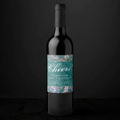 Onderwater Blauwgroen Luxe | Groene Pastel gouden  Wijn Etiket