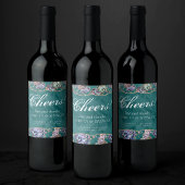 Onderwater Blauwgroen Luxe | Groene Pastel gouden  Wijn Etiket