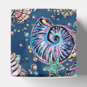 Onderwater Blue Luxe | Pastel gouden schelpen Bedankdoosjes (Bovenkant)