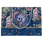 Onderwater Blue Luxe | Pastel gouden schelpen Groot Cadeauzakje (Voorkant)