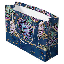 Onderwater Blue Luxe | Pastel gouden schelpen Groot Cadeauzakje