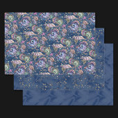 Onderwater Blue Luxe | Pastel gouden schelpen Inpakpapier Vel