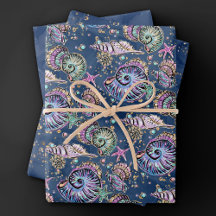 Onderwater Blue Luxe | Pastel gouden schelpen