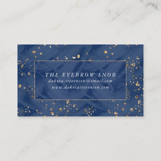 Onderwater Blue Luxe | Pastel gouden schelpen Visitekaartje (Achterkant)