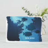 Onderwater Blue World Fish & Scuba Diver Kaart (Staand voorkant)