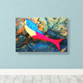 onderwater brunette mermaid verpakt doek canvas afdruk (Insitu (Houten vloer))