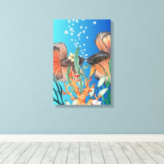 Onderwater Canvas Afdruk (Insitu (Houten vloer))