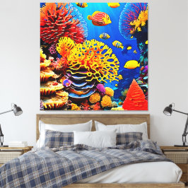 Onderwater Coral Garden Design Canvas Afdruk