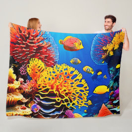 Onderwater Coral Garden Design Fleece Deken