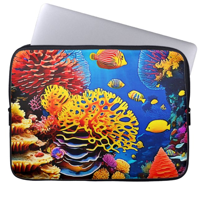 Onderwater Coral Garden Design Laptop Sleeve (Voorkant)