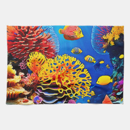 Onderwater Coral Garden Design Theedoek