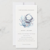 Onderwater Crab Coral Nautical Vow Renewal Invite Bedankkaart (Voorkant)