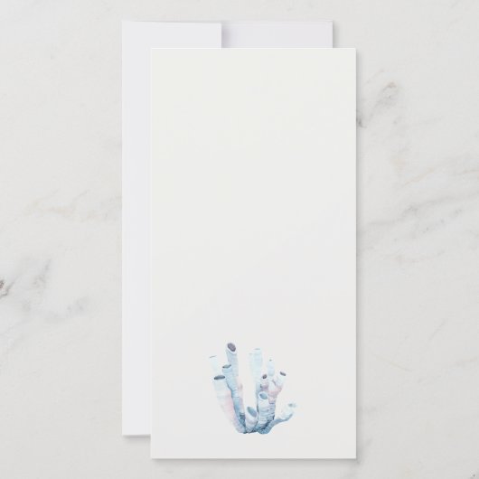 Onderwater Crab Coral Nautical Vow Renewal Invite Bedankkaart (Achterkant)