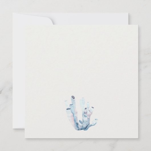 Onderwater Crab Coral Nautical Vow Renewal Invite Bedankkaart (Achterkant)