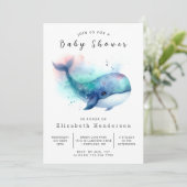 Onderwater Custom Whale Baby shower Kaart (Staand voorkant)