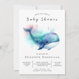 Onderwater Custom Whale Baby shower Kaart