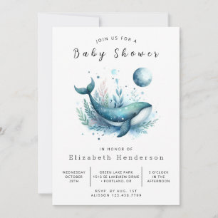 Onderwater Custom Whale Baby shower Kaart