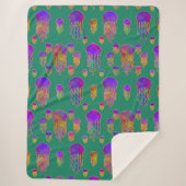 Onderwater Dancing Rainbows Zee Groen Sherpa Deken (Voorkant)