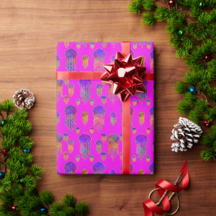 Onderwater Dansende Regenbogen Magenta Cadeaupapier