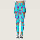 Onderwater dansende regenboogcyaan leggings (Voorkant)