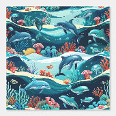 Onderwater dolfijn & koraalrif schil en stok behang (Voorkant)