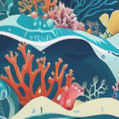 Onderwater dolfijn & koraalrif schil en stok behang (Zoom)