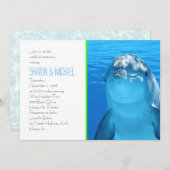 Onderwater Dolphin Love Wedding Kaart (Voorkant / Achterkant)
