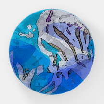 "Onderwater" Dome Paperweight in waterkleuren