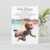 Onderwater Dromen Waterverf Baby shower Kaart (Staand voorkant)